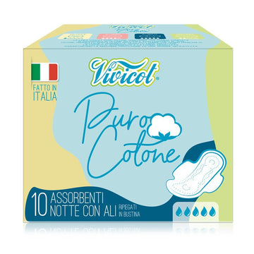 Absorbante de Noapte din Bumbac Hipoalergenic 5 Picaturi 10buc Vivicot
