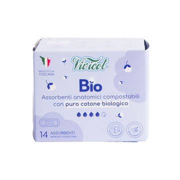 Absorbante de Zi fara Aripioare din Bumbac Compostabil 4 Picaturi 14buc Vivicot