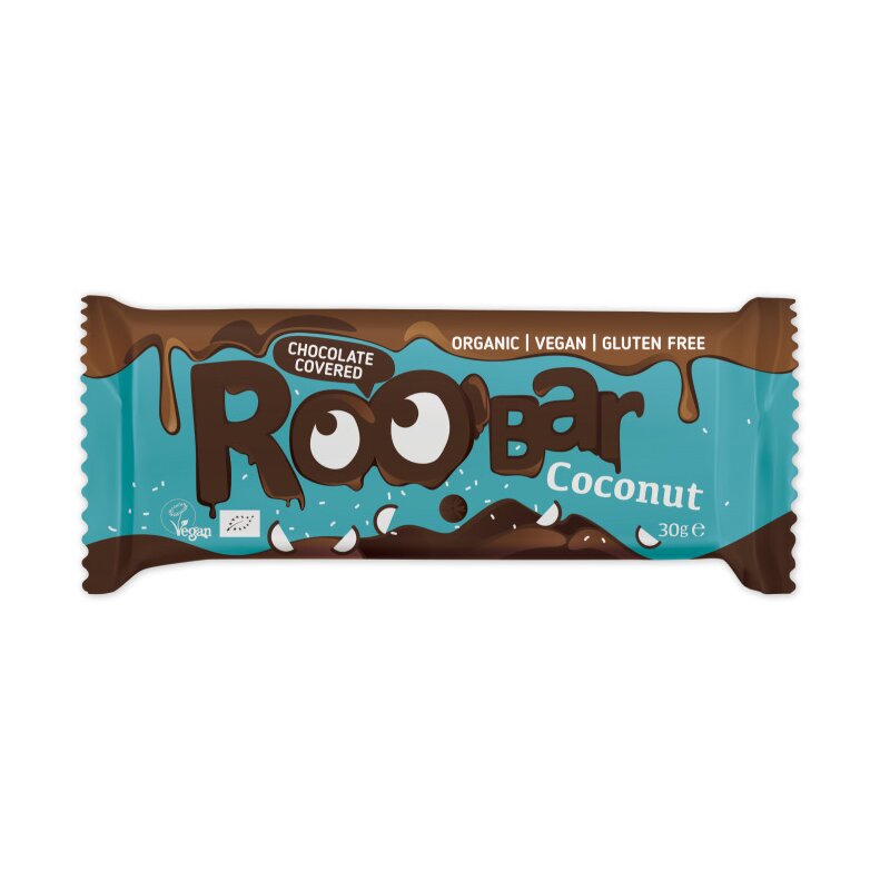 Baton cu Cocos Invelit in Ciocolata Bio 30g Roobar