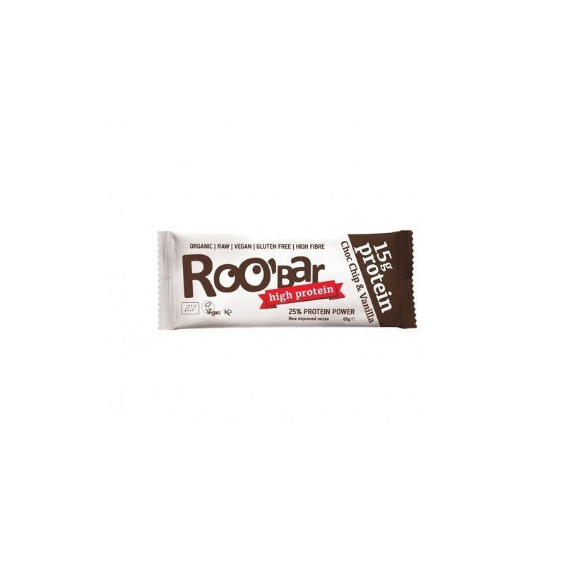Baton proteic cu vanilie si ciocolata bio 60g Roobar
