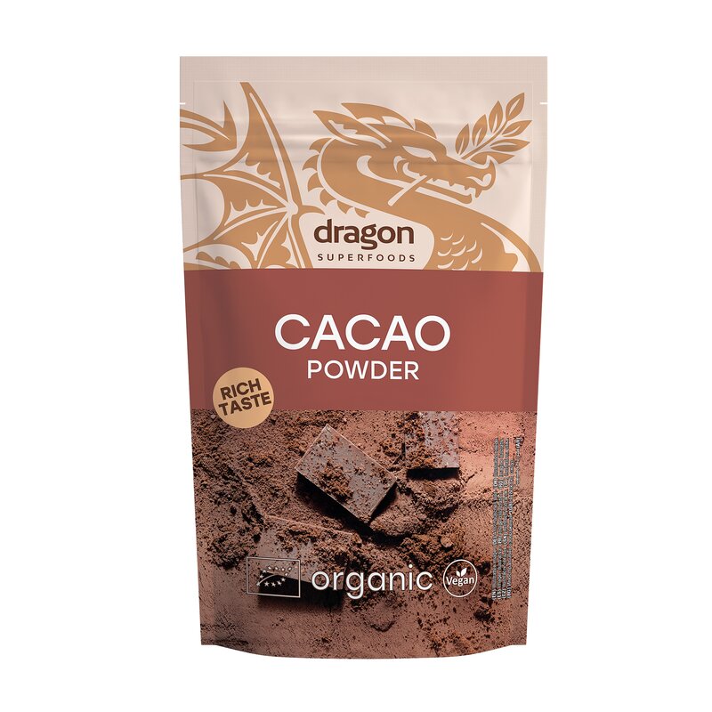 Cacao pudra bio raw 200g Dragon Superfoods