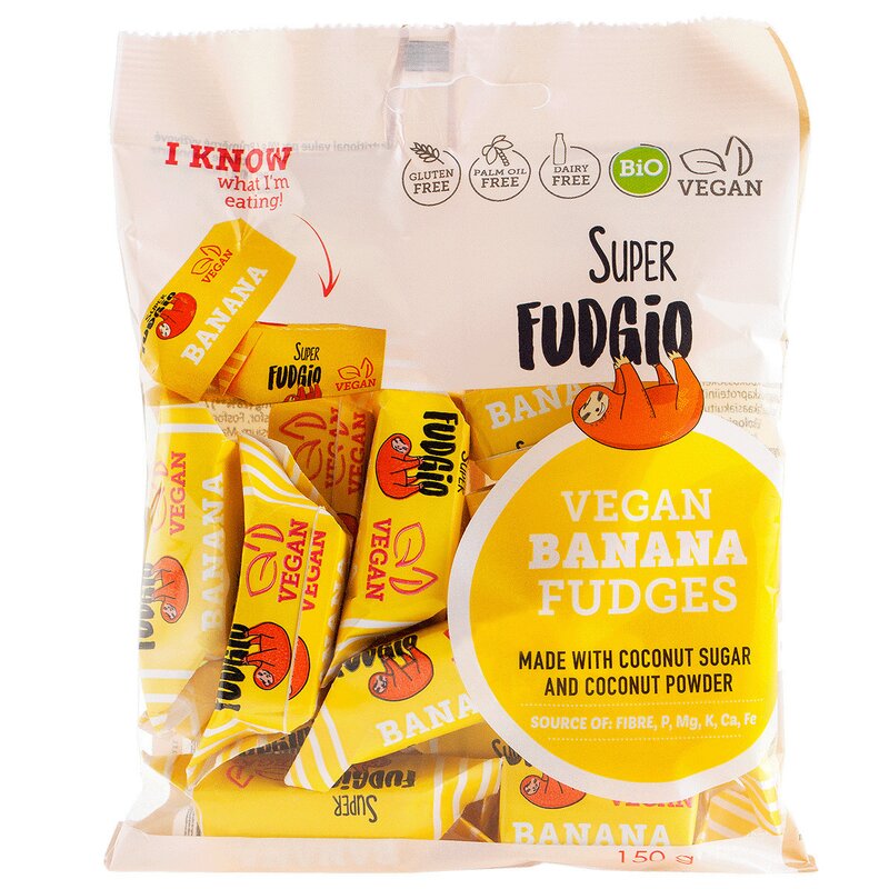 Caramele aroma banane bio 150g Super Fudgio