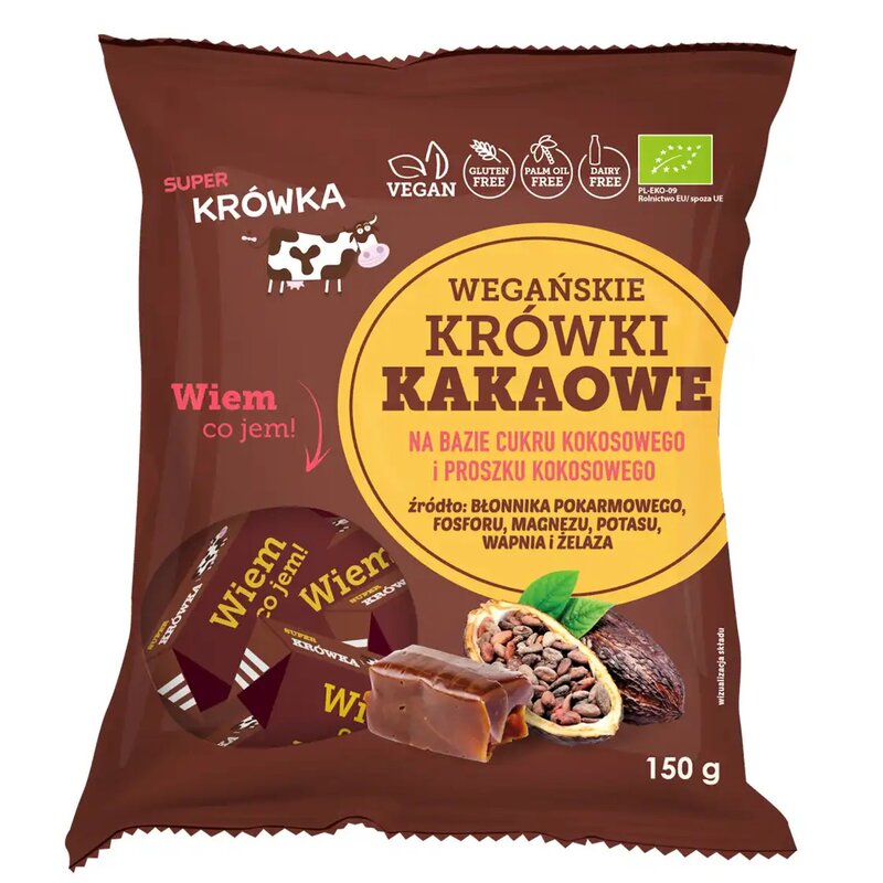 Caramele aroma cacao bio 150g Super Fudgio