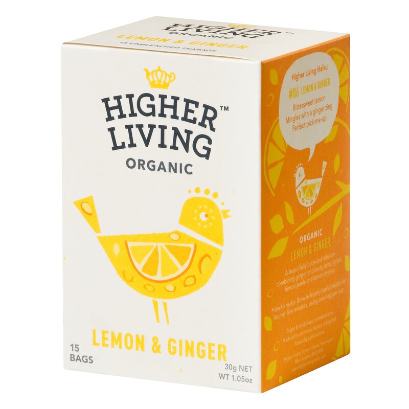 Ceai lamaie si ghimbir bio 15 plicuri Higher Living