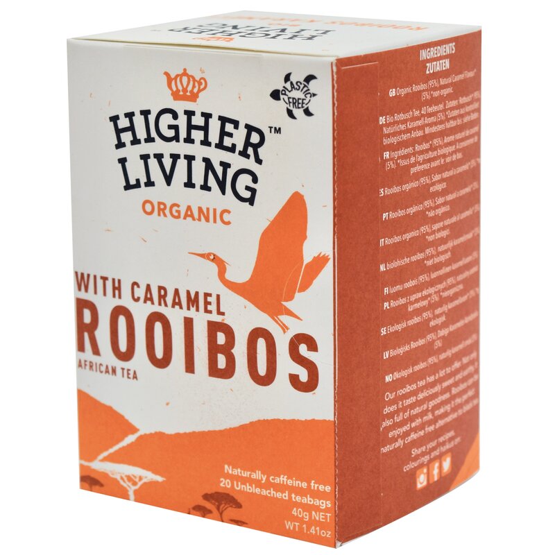 Ceai rooibos cu caramel bio 20 plicuri Higher Living