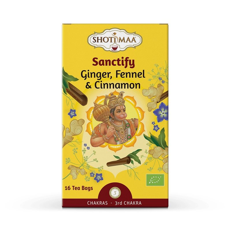 Ceai chakras sanctify ghimbir fenicul si scortisoara bio 32g Shotimaa