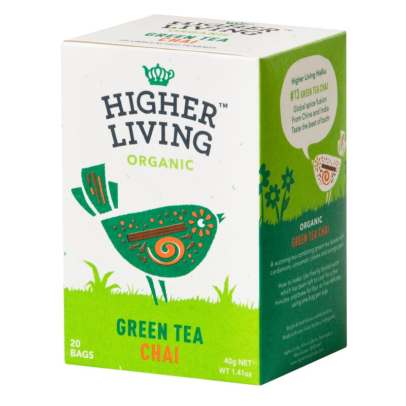 Ceai verde chai bio 20 plicuri Higher Living