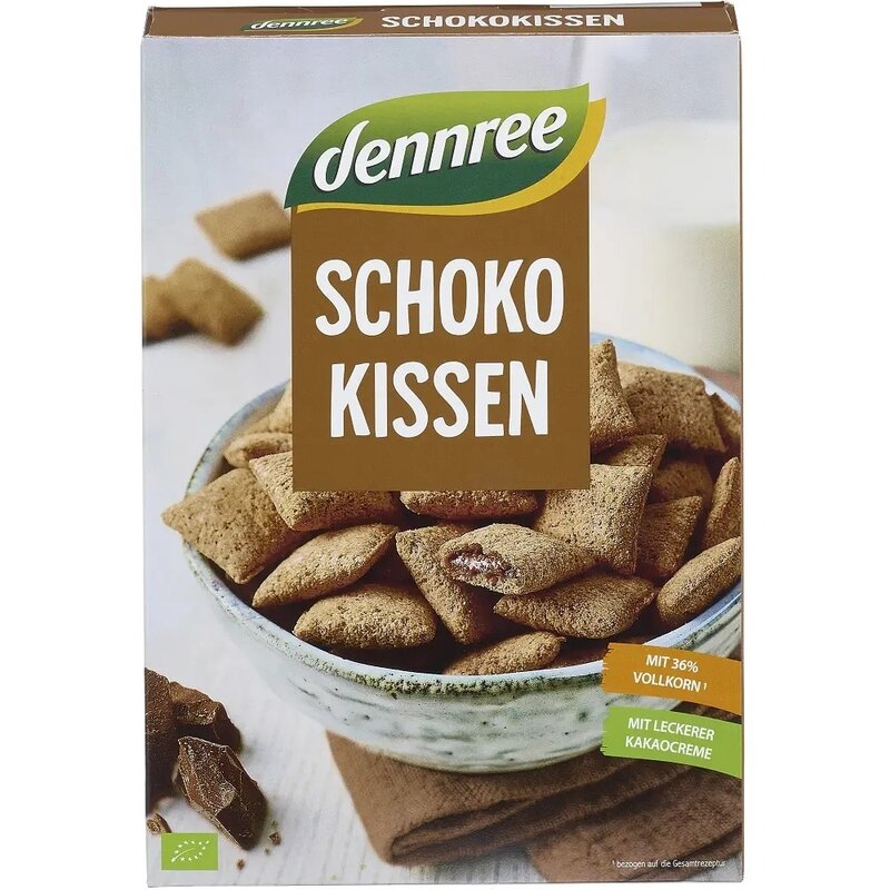 Cereale Pernute Umplute cu Ciocolata Bio 375g Dennree