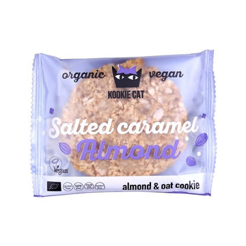 Cookie cu migdale si caramel sarat bio 50g Kookie Cat