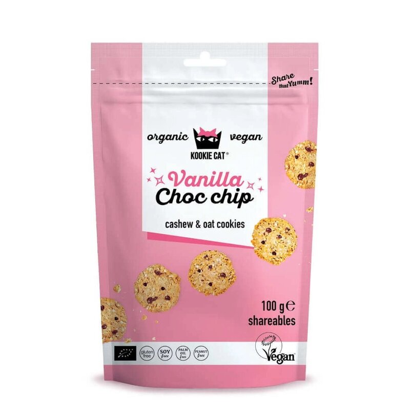Cookie cu Vanilie si Ciocolata Bio 100g Kookie Cat