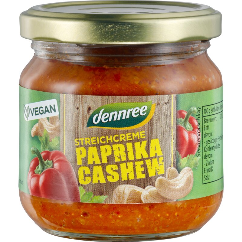 Crema Tartinabila cu Ardei Rosu si Caju Bio 180g Dennree