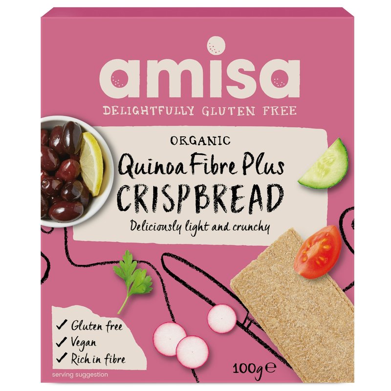 Crispbread cu quinoa fibre plus bio 100g Amisa