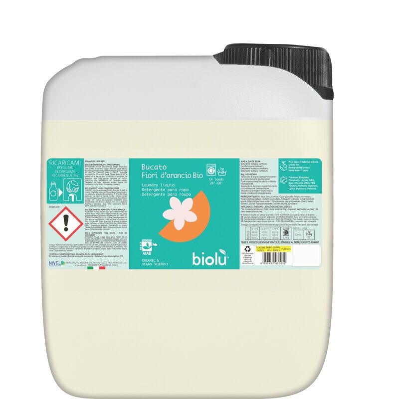 Detergent lichid rufe albe colorate portocale ecologic 5l Biolu