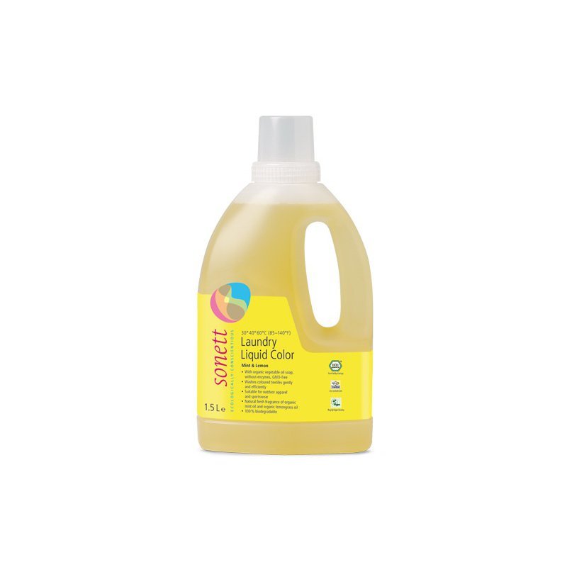 Detergent lichid rufe colorate menta lamaie ecologic 1.5l Sonett