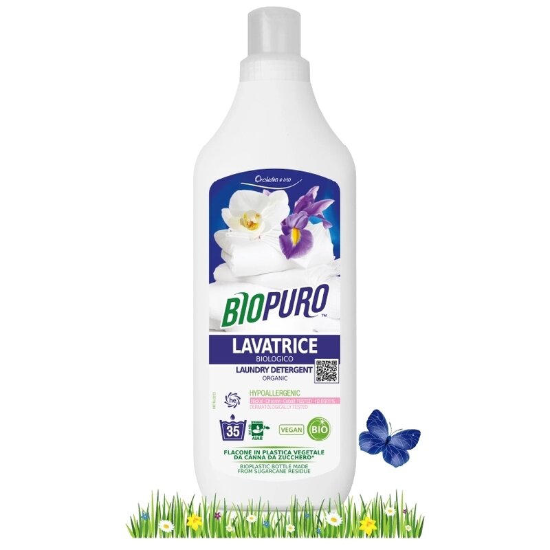 Detergent rufe albe si colorate iris orhidee hipoalergen ecologic 1l Biopuro