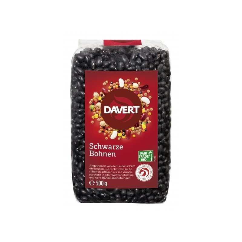 Fasole neagra bio Fairtrade 500g Davert