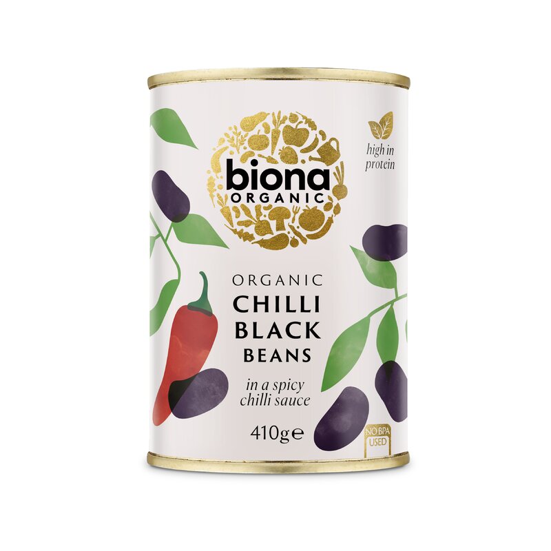 Fasole Neagra in Sos Chilli la Conserva Bio 410g Biona
