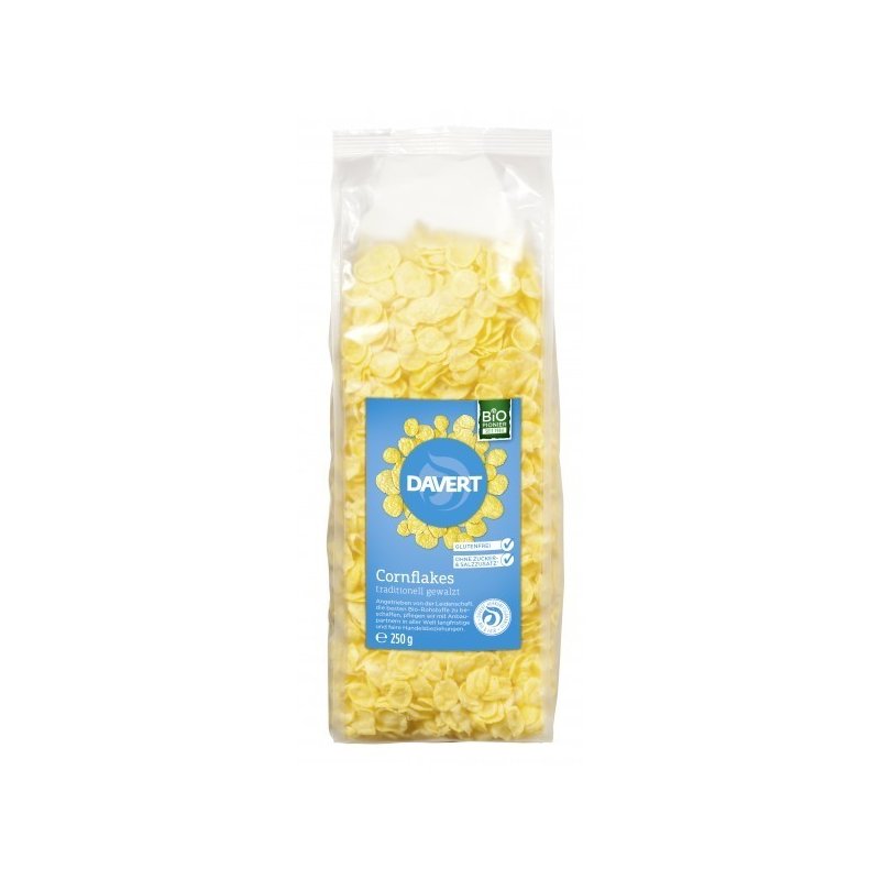 Fulgi de porumb bio fara sare zahar si gluten 250g Davert