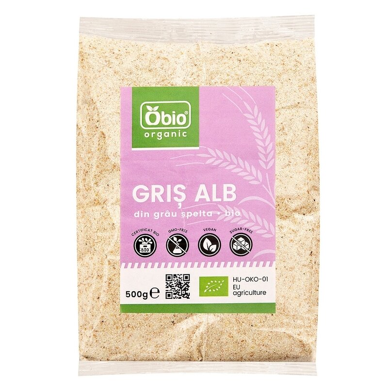 Gris alb din grau spelta bio 500g Obio