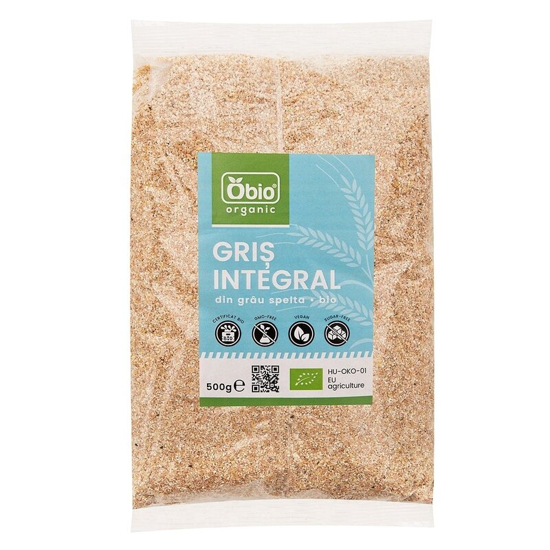 Gris integral din grau spelta bio 500g Obio