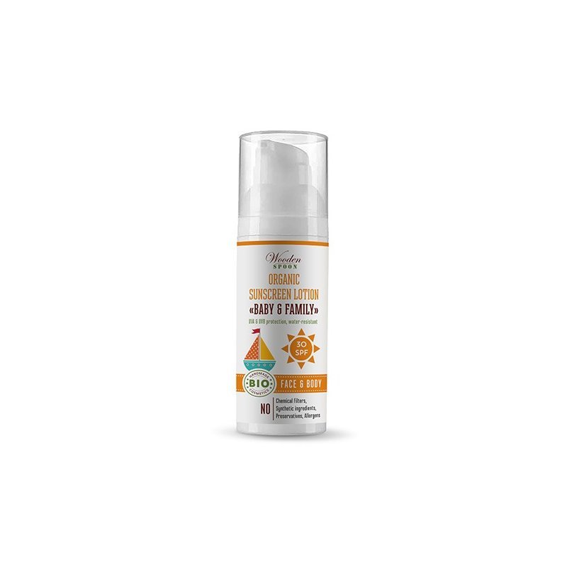 Lotiune protectie solara SPF 30 ecologica 50ml Wooden Spoon