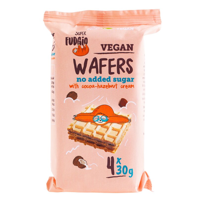 Napolitane cu Cacao si Alune de Padure Bio 120g Super Fudgio