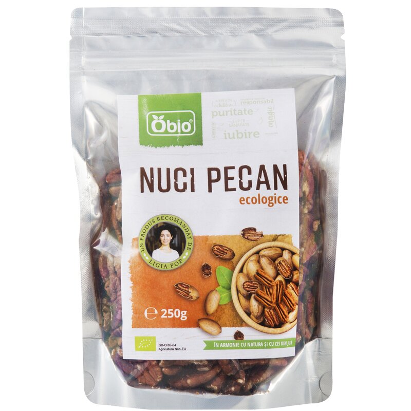 Nuci pecan bio 250g Obio