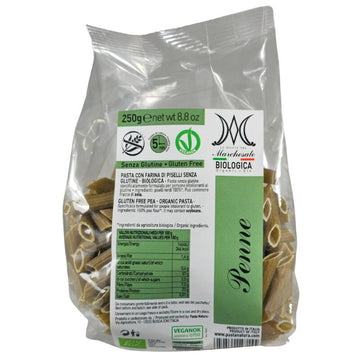 Penne din mazare verde bio fara gluten 250g Marchesato