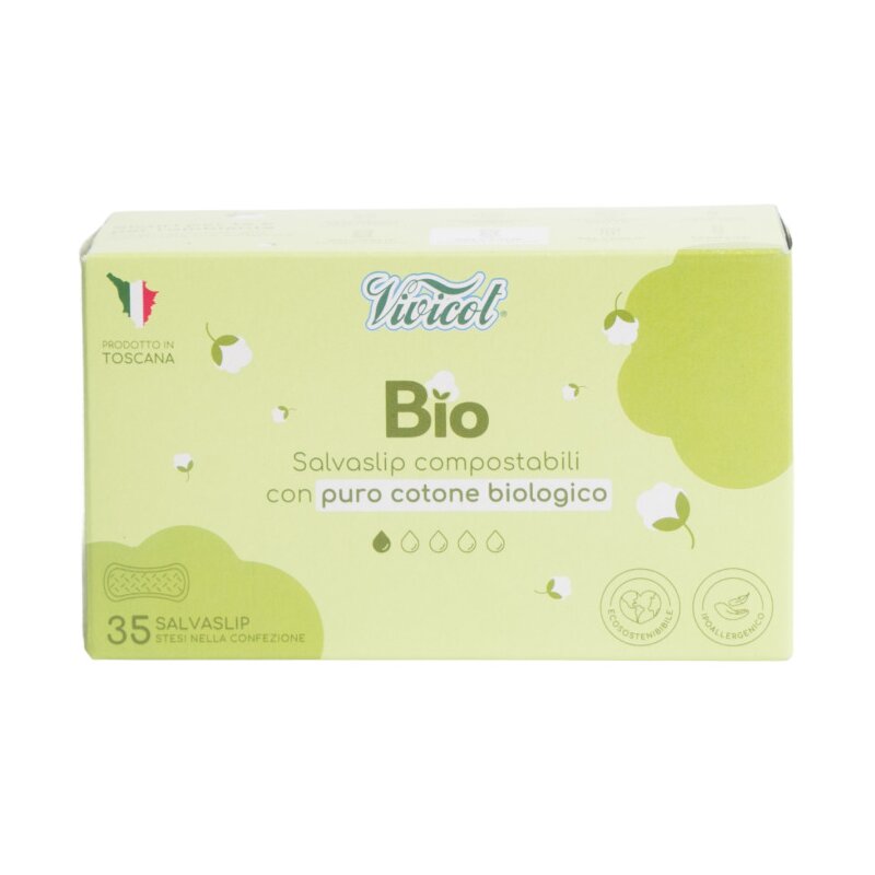 Protej Slip din Bumbac Compostabil Ecologic 1 Picatura 35buc Vivicot
