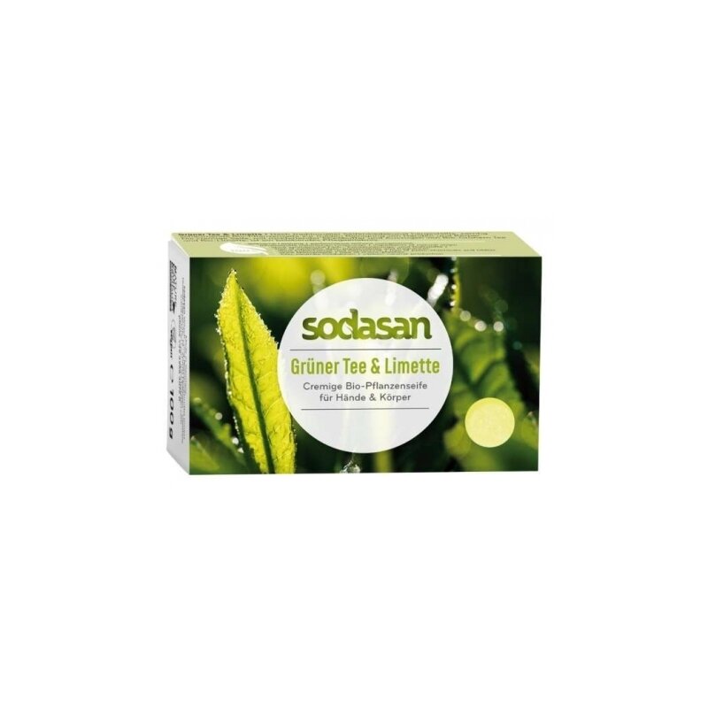 Sapun Crema Bio Ceai Verde si Lime 100g Sodasan