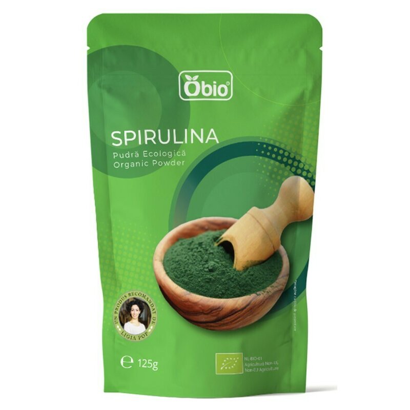 Spirulina pudra bio 125g Obio