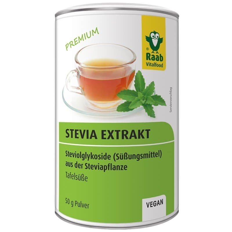 Stevia pulbere extract solubil premium 50g Raab Vitalfood