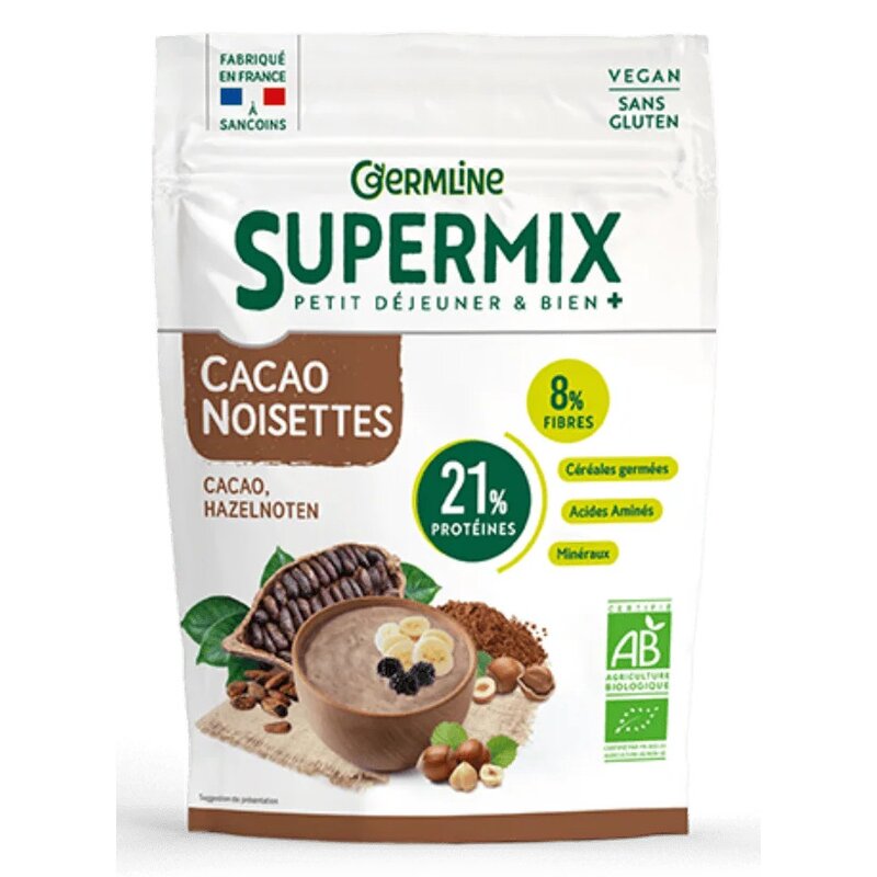 Supermix pentru mic dejun cu alune si cacao bio fara gluten 350g Germline