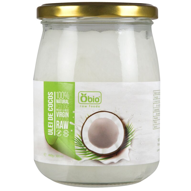 Ulei de cocos extravirgin bio 460g/500ml Obio