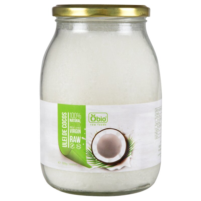 Ulei de cocos virgin bio presat la rece 1000ml Obio