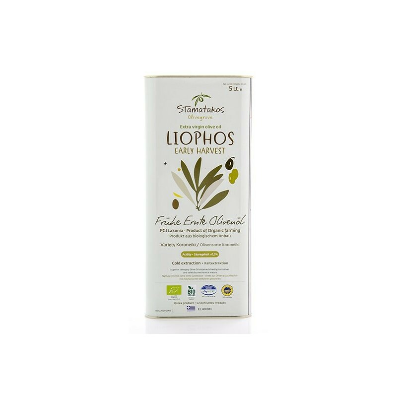 Ulei de masline extravirgin Liophos Early Harvest bio 5l Stamatakos Olivegrove