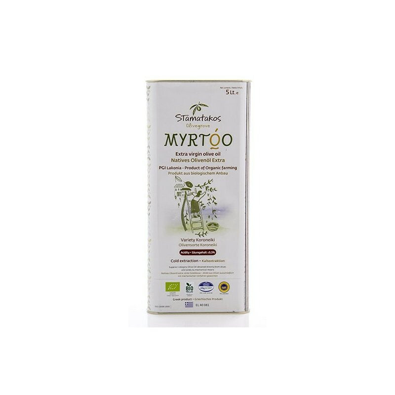 Ulei de masline extravirgin Myrtoo bio 5l Stamatakos Olivegrove